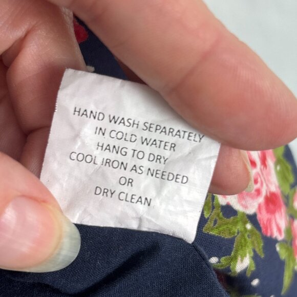 Frock Shop‎ Dress Women's Medium Navy Pink Floral Feminine Fit and Flare - Picture 10 of 14